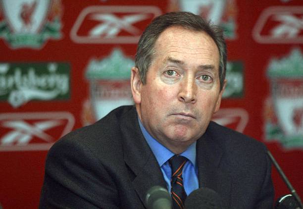 Liverpool football club coach Frenchman Gerard Houllier gives a press conference 10 March 2004 in Liverpool, on the eve of their UEFA match against Olympique Marseille. AFP PHOTO BORIS HORVAT
