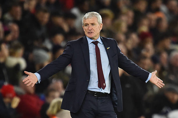 Mark Hughes coaches who never won a trophy Southampton Welsh manager Mark Hughes reacts on the touchline during the English Premier League football match between Southampton and RESTRICTED TO EDITORIAL USE. No use with unauthorized audio, video, data, fixture lists, club/league logos or 'live' services. Online in-match use limited to 120 images. An additional 40 images may be used in extra time. No video emulation. Social media in-match use limited to 120 images. An additional 40 images may be used in extra time. No use in betting publications, games or single club/league/player publications. /Manchester United at St Mary's Stadium in Southampton, southern England on December 1, 2018.