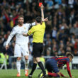 Sergio Ramos most red-carded players in history referee shows a red card to Sergio Ramos of Real Madrid during the La Liga football match between Real Madrid and FC Barcelona at Santiago Bernabeu stadium in Madrid, Spain, on March 23, 2014.