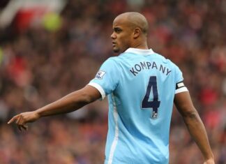 Vincent Kompany wore the number 4 jersey