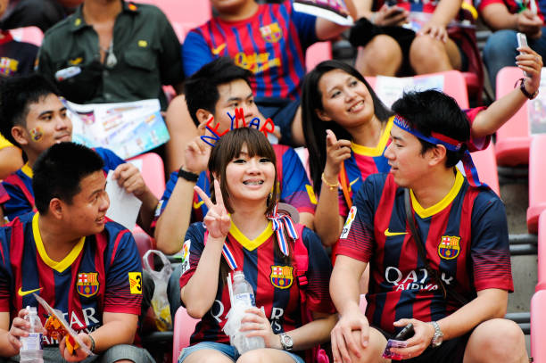 Thai fans of Neymar and Barcelona during the FC Barcelona Asia Tour on June 8, 2013 in Bangkok, Thailand.