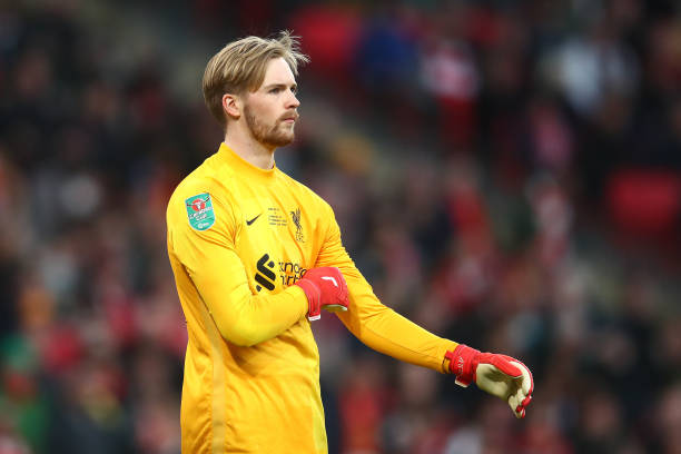 Caoimhin Kelleher best second-choics goalkeepers LONDON, ENGLAND - FEBRUARY 27: Caoimhin Kelleher of Liverpool looks on during the Carabao Cup Final match between Chelsea and Liverpool at Wembley Stadium on February 27, 2022 in London, England.