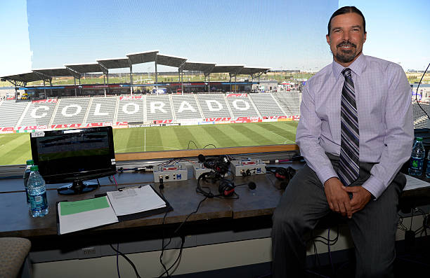 How Do Football Commentators Know The Player? Colorado Rapids commentator Marcelo Balboa in the booth before the Houston Dynamo game June 1, 2014 at Dick's Sporting Goods Park. (Photo by John Leyba/The Denver Post via Getty Images)