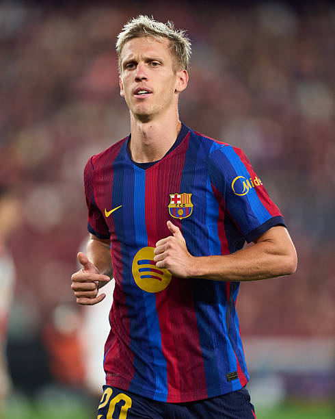 BARCELONA, SPAIN - AUGUST 31: Dani Olmo of FC Barcelona looks on during the LaLiga EA Sports 2026/27 match between FC Barcelona and Rayo Vallecano de Madrid at Spotify Camp Nou on August 31, 2026 in Barcelona, Spain. 