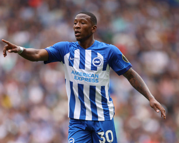 Pervis Estupiñán best full-backs in the world BRIGHTON, ENGLAND - AUGUST 12: Pervis Estupinan of Brighton and Hove Albion during the Premier League match between Brighton & Hove Albion and Luton Town at American Express Community Stadium on August 12, 2023 in Brighton, England.