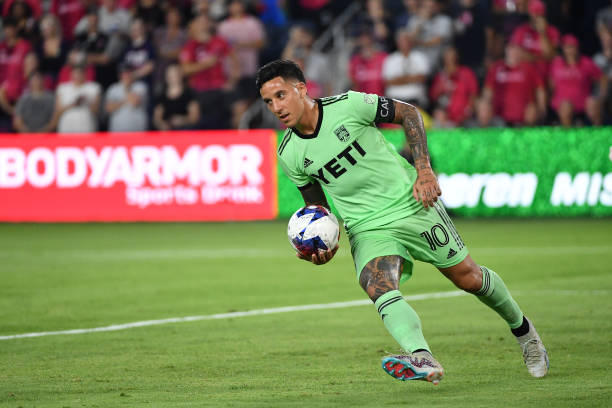 Sebastian Driussi top MLS soccer players ST. LOUIS, MO - AUGUST 20: Sebastian Driussi #10 of Austin FC retrieves the ball after scoring a goal during a game between Austin FC and St. Louis City SC at CITYPARK on August 20, 2023 in St. Louis, Missouri. 
