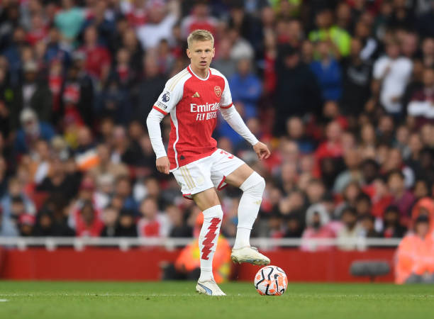 Oleksandr Zinchenko best left backs in the world LONDON, ENGLAND - AUGUST 26: Oleksandr Zinchenko of Arsenal during the Premier League match between Arsenal FC and Fulham FC at Emirates Stadium on August 26, 2023 in London, England. 