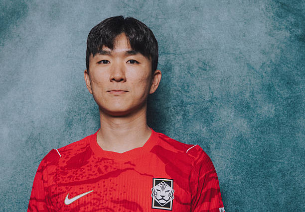 GUADALAJARA, MEXICO - JUNE 06: (EXCLUSIVE COVERAGE) (EDITOR'S NOTE: This image has been digitally altered.) In-Beom Hwang #6 of Korea Republic poses for a portrait during the official FIFA World Cup 2026 portrait session on June 06, 2026 in Guadalajara, Mexico.