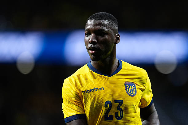 MADRID, SPAIN - MARCH 27: Moises Caicedo of Ecuador looks on during the International Friendly match between Morocco at Riyadh Air Metropolitano stadium on March 27, 2026, in Madrid, Spain.