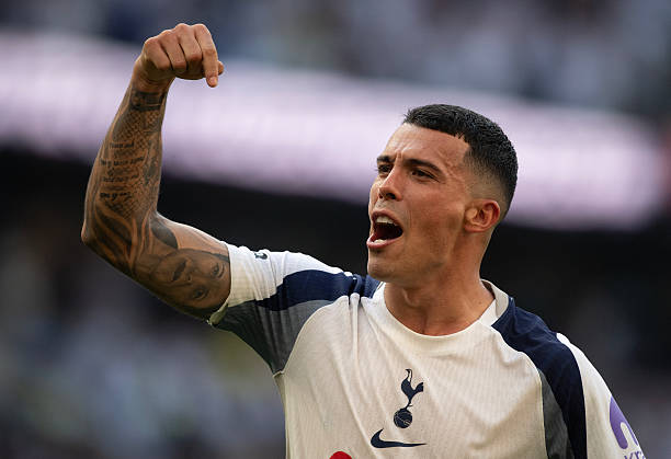 LONDON, ENGLAND - MAY 24: Pedro Porro of Tottenham Hotspur reacts after the Premier League match between Tottenham Hotspur and Everton at Tottenham Hotspur Stadium on May 24, 2026 in London, England.