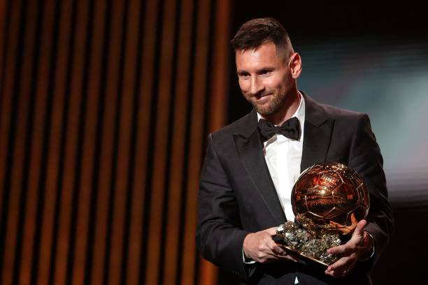 Footballers with the most individual awards Inter Miami CF's Argentine forward Lionel Messi receives his 8th Ballon d'Or award during the 2023 Ballon d'Or France Football award ceremony at the Theatre du Chatelet in Paris on October 30, 2023.