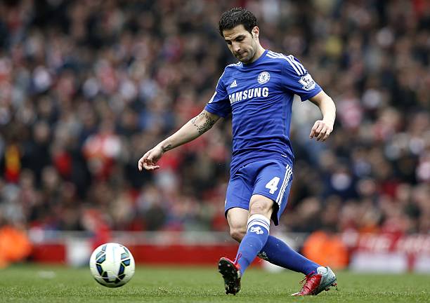 Cesc Fàbregas best passers in football history Chelsea's Spanish midfielder Cesc Fabregas passes the ball during the English Premier League football match between Arsenal and Chelsea at the Emirates Stadium in London on April 26, 2015.
