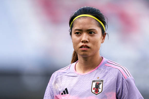 Yui Hasegawa best Asian women's soccer players GUIMARAES, PORTUGAL - APRIL 07:  Yui Hasegawa of Japan looks on during the international friendly match between Portugal and Japan at Estadio Dom Afonso Henriques on April 07, 2023 in Guimaraes, Portugal.