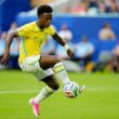 Miami, United States - June 24: Vinicius Junior of Brazil controls the ball during the FIFA World Cup 2026 Group C match between Scotland and Brazil at Miami Stadium on June 24, 2026 in Miami, United States