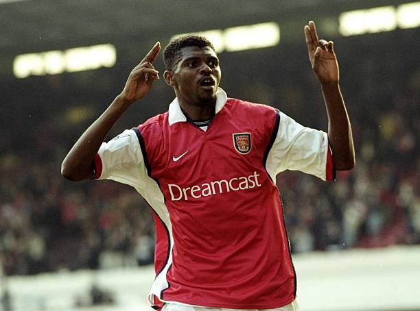 Nwankwo Kanu best super subs in football history 16 Oct 1999: Nwankwo Kanu scores Arsenal's 4th goal during the FA Carling Premiership match against Everton at Highbury in London, England. Arsenal won the match 4 - 0.