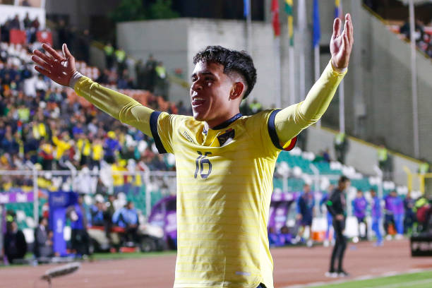 Kendry Paez LA PAZ, BOLIVIA - OCTOBER 12: Kendry Paez of Ecuador celebrates after scoring the team's first goal during the FIFA World Cup 2026 Qualifier match between Bolivia and Ecuador at Hernando Siles Stadium on October 12, 2023 in La Paz, Bolivia. 