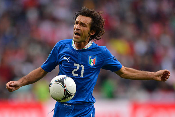 Andrea Pirlo greatest playmakers in football history Italian midfielder Andrea Pirlo gestures during the Euro 2012 championships football match Italy vs Croatia on June 14, 2012 at the Municipal Stadium in Poznan. AFP PHOTO / FABRICE COFFRINI