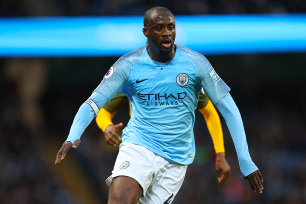 Yaya Touré best African players in Premier League history MANCHESTER, ENGLAND - MAY 09: Yaya Toure of Manchester City during the Premier League match between Manchester City and Brighton and Hove Albion at Etihad Stadium on May 9, 2018 in Manchester, England