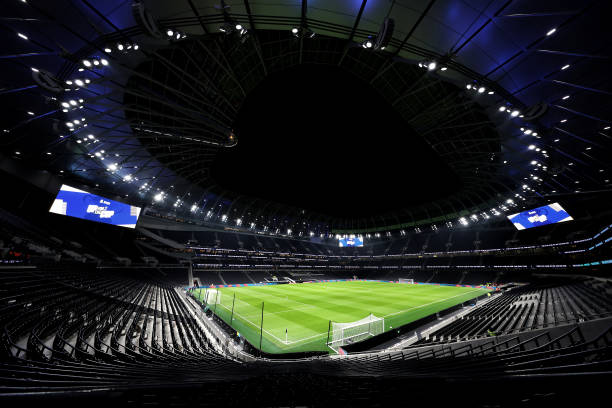 Tottenham Hotspur Stadium biggest stadiums in England LONDON, ENGLAND - JANUARY 05: A general view inside the stadium prior to the Emirates FA Cup Third Round match between Tottenham Hotspur and Burnley at Tottenham Hotspur Stadium on January 05, 2024 in London, England
