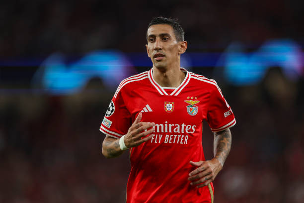 Angel Di Maria footballers with the most assists in history LISBON, PORTUGAL - SEPTEMBER 20: Angel Di Maria of SL Benfica during the UEFA Champions League Group D match between SL Benfica and Salzburg FC at Estadio do Sport Lisboa e Benfica on September 20, 2023 in Lisbon, Portugal.
