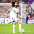 MADRID, SPAIN - SEPTEMBER 8: Marc Cucurella of Real Madrid CF passes the ball during the UEFA Champions League 2026/27 League Phase MD1 match between Real Madrid CF and FC Internazionale Milano at Estadio Santiago Bernabeu on September 8, 2026 in Madrid, Spain.