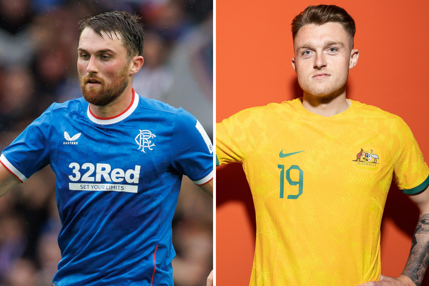 Harry Souttar (Australia) and John Souttar (Scotland)