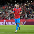 PLZEN, CZECH REPUBLIC - JUNE 06: Adam Hlozek of Czechia celebrates scoring his team's first goal during the FIFA World Cup 2026 European Qualifier between Czechia and Montenegro at Doosan Arena on June 06, 2025 in Plzen, Czech Republic