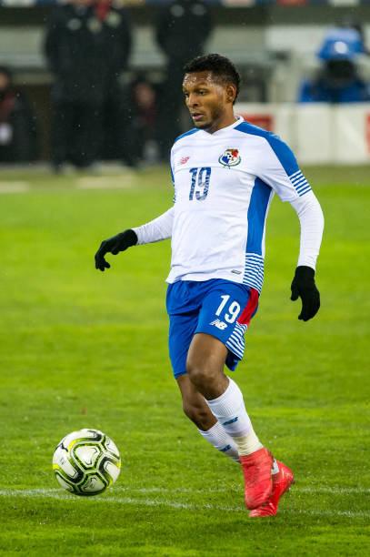 LUCERNE, SWITZERLAND - MARCH 27: #19 Alberto Quintero Medina of Panama in action during the International Friendly between Switzerland and Panama at the Swissporarena on March 27, 2018 in Lucern, Switzerland.