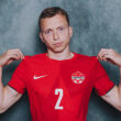 NEW YORK, NEW YORK - JUNE 08: (EXCLUSIVE COVERAGE) (EDITOR'S NOTE: This image has been digitally altered.) Alistair Johnston #2 of Canada poses for a portrait during the official FIFA World Cup 2026 portrait session on June 08, 2026 in New York, New York