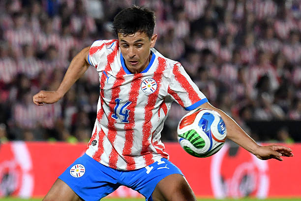 ASUNCION-PARAGUAY - JUNE 5: Andres Cubas of Paraguay controls the ball during the friendly match between Paraguay and Nicaragua at the Defensores del Chaco stadium on June 5, 2026 in Asuncion, Paraguay.