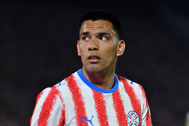 ASUNCION-PARAGUAY - JUNE 5: Diego Gomez of Paraguay looks towards the fans during the friendly match between Paraguay and Nicaragua at the Defensores del Chaco stadium on June 5, 2026 in Asuncion, Paraguay.