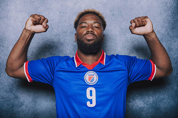 ATLANTIC CITY, NEW JERSEY - JUNE 09: (EXCLUSIVE COVERAGE) (EDITOR'S NOTE: This image has been digitally altered.) Duckens Nazon #9 of Haiti poses for a portrait during the official FIFA World Cup 2026 portrait session on June 09, 2026 in Atlantic City, New Jersey.