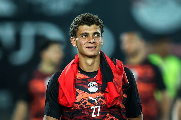 Hamza Abdelkarim of Egypt before the international friendly match (New Capital Cup) between Egypt and Russia at Cairo International Stadium on May 28, 2026, in Cairo, Egypt. (