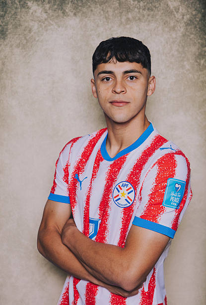 SAN JOSE, CALIFORNIA - JUNE 08: (EXCLUSIVE COVERAGE) (EDITOR'S NOTE: This image has been digitally altered.) Ramon Sosa #7 of Paraguay poses for a portrait during the official FIFA World Cup 2026 portrait session on June 08, 2026 in San Jose, California.