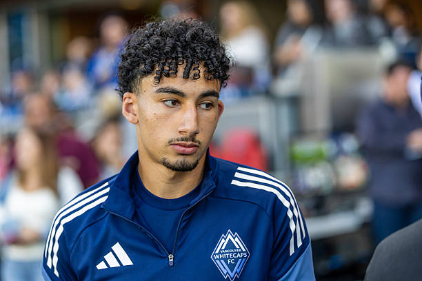 SAN JOSE, CA - MAY 9: Rayan Elloumi #19 of the Vancouver Whitecaps FC walks on to the field before a game between Vancouver Whitecaps FC and San Jose Earthquakes at PayPal Park on May 9, 2026 in San Jose, California.