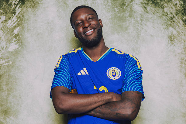 BOCA RATON, FLORIDA - JUNE 09: (EXCLUSIVE COVERAGE) (EDITOR'S NOTE: This image has been digitally altered.) Riechedly Bazoer #23 of Curacao poses for a portrait during the official FIFA World Cup 2026 portrait session on June 09, 2026 in Boca Raton, Florida. 