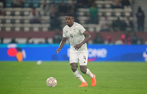 Teboho Mokoena of South Africa controls the ball during the AFCON r16 match between South Africa and Cameroon at Al Medina stadium, Rabat, Morocco on January 4, 2026.