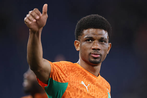 LIVERPOOL, ENGLAND - March 31: Amad Diallo of Ivory Coast acknowledges the fans after the international friendly match between Scotland and Ivory Coast at Hill Dickinson Stadium on March 31, 2026 in Liverpool, England.
