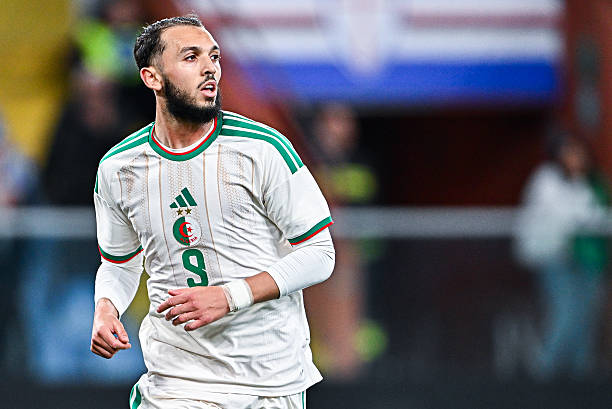 GENOA, ITALY - MARCH 27: Amine Gouiri of Algeria looks on during an international friendly match between Algeria and Guatemala at Stadio Luigi Ferraris on March 27, 2026 in Genoa, Italy.