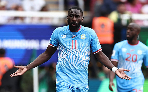 DR Congo's defender #11 Arthur Masuaku gestures during the 2026 FIFA World Cup qualifiers final playoff football match between the Democratic Republic of the Congo and Jamaica at the Akron Stadium in Zapopan, Jalisco state, Mexico, on March 31, 2026.