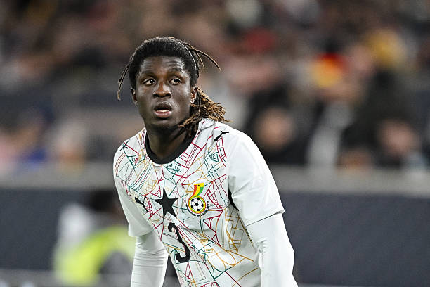 Caleb Yirenkyi of Ghana looks on during the International Friendly match between Germany and Ghana at MHP Arena on March 30, 2026 in Stuttgart, Germany. 