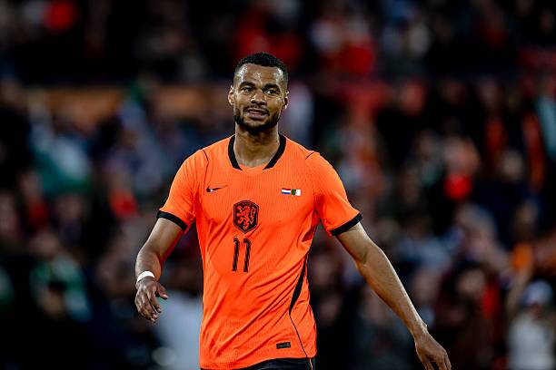 Cody Gakpo of the Netherlands during the 2026 World Cup friendly match between the Netherlands and Algeria at Stadium De Kuip in Rotterdam, the Netherlands, on June 3, 2026.