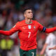 Cristiano Ronaldo from Portugal celebrates his goal during the European World Cup Qualifiers 2026 football match between Portugal and Hungary at Estadio Jose Alvalade in Lisbon, Portugal, on October 14, 2025.