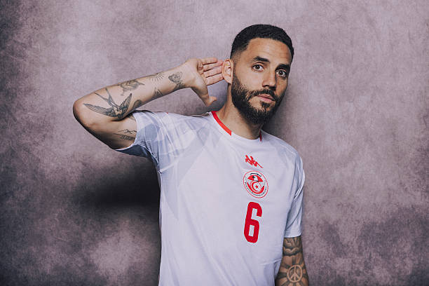 MONTERREY, MEXICO - JUNE 09: (EXCLUSIVE COVERAGE) Dylan Bronn #6 of Tunisia poses for a portrait during the official FIFA World Cup 2026 portrait session on June 09, 2026 in Monterrey, Mexico.