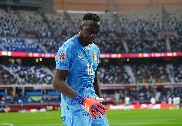 Edouard Osoque Mendy of Senegal controls the ball during the quarter final match between Senegal and Mali at Tangier Stadium, Tangier, Morocco on January 9, 2026.
