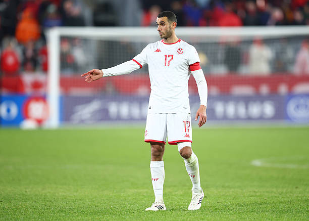 TORONTO, ON - MARCH 31: Ellyes Skhiri #17 of Tunisia during an International Friendly against Canada at BMO Field on March 31, 2026 in Toronto, Ontario, Canada.