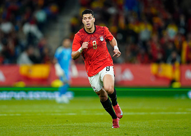 Emam Ashour of Egypt during the friendly match between Spain and Egypt played at RCDE Stadium on March 31, 2026 in Barcelona, Spain. (Photo by Sergio Ruiz / PRESSINPHOTO) BARCELONA, SPAIN - MARCH 31: <> at RCDE Stadium on March 31, 2026 in Barcelona, Spain.