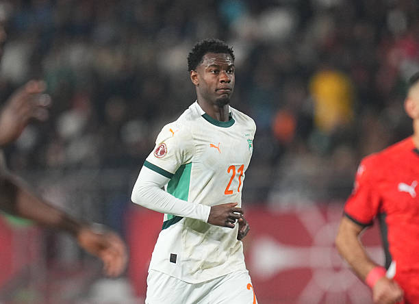 Obite Evan Ndicka of Ivory Coast looks on during the AFCON Group B match between Ivory Coast and Egypt at Agadir stadium, Agadir, Morocco on January 10, 2026.