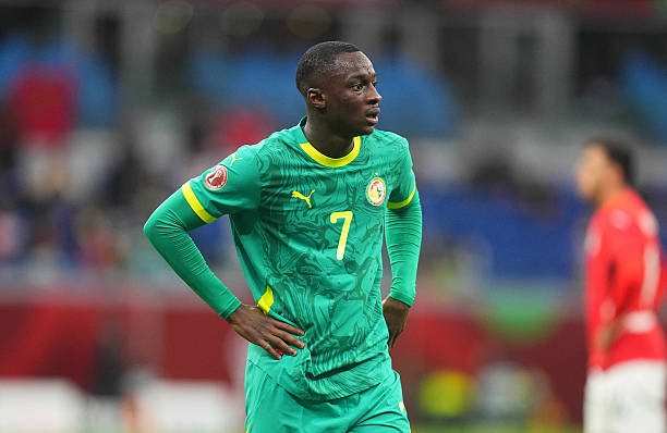 Mouhamadou Habib Mbacké Diarra looks on during the Quarter Final - Africa Cup Of Nations match between Senegal and Egypt at Tangier Stadium on January 14, 2026 in Tangier, Morocco.