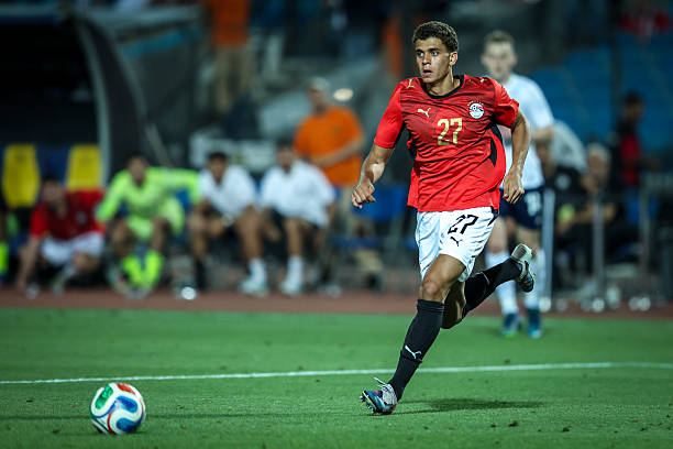 Hamza Abdelkarim of Egypt during the international friendly match (New Capital Cup) between Egypt and Russia at Cairo International Stadium on May 28, 2026, in Cairo, Egypt.